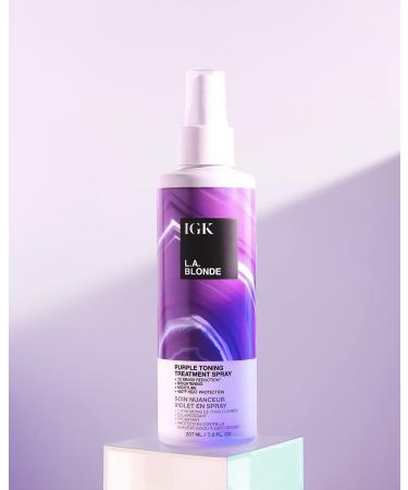 IGK LA BLONDE Purple Toning Treatment Spray - 7 Oz | Brighten, Neutralize Brass, Heat Protectant [Vegan, Cruelty Free] - Buy Online on GoSupps.com