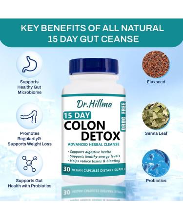 15 Day Gut Cleanse - Advanced Detox Bowel Capsules for Women | Supports Gut & Colon Health with Senna Cascara Sagrada & Psyllium Husk (30 Capsules - Buy Online on GoSupps.com