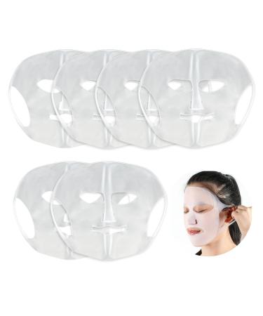 MIVAIUN 6 Pieces Silicone Mask Cover Face Mask Holder Reusable Silicone Mask Cover Anti-shedding Face Mask Ear-Hook Beauty and Moisturizing Mask Cover for Sheet Masks (Transparent)