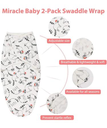 Vicloon Baby Swaddle Wraps 2 pcs - 100% Organic Cotton - Black | For Newborn Boy and Girl 0-3 Months - Buy Online on GoSupps.com