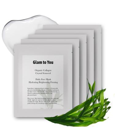 Superb Crystal Face Mask - Seaweed Extract Organic Collagen Hyaluronic Acid Vegan Daily Face Mask. Anti-Aging & Hydrating. For All Types of Skin.