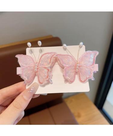 Girls Hair Clips Cute Butterfly Hair Clips girls hair accessories suitable for daily holiday parties and give gifts(pink-1pair) - Buy Online on GoSupps.com