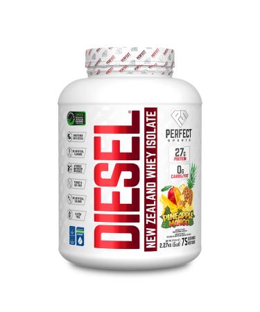 PERFECT Sports - DIESEL 100% Whey New Zealand Whey Isolate Protein Powder Grass Fed & Pasture Raised (5 lbs Pineapple Mango) Pineapple Mango 2.27 kg (Pack of 1)