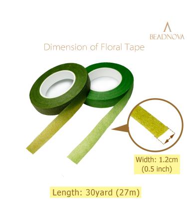 BEADNOVA Floral Tape 1/2in Stem Wrap Craft - Light & Olive Green Mix (60yards) for Bouquets & Arrangements - Buy Online on GoSupps.com