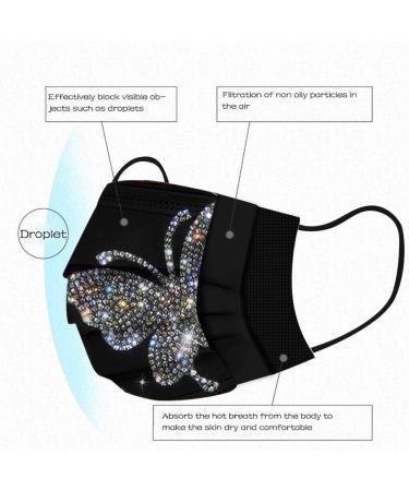 Buy Amyglin 50-Piece Disposable 3-Layer Non-Woven Fabric Face Masks - Breathable Butterfly Motif Scarf Necker for Adults | International Shipping Available - Buy Online on GoSupps.com