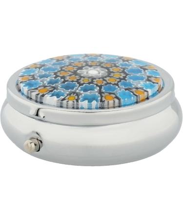 Murano Glass Millefiori Pill Box - Silver Round | GlassOfVenice | International Shipping - Buy Online on GoSupps.com