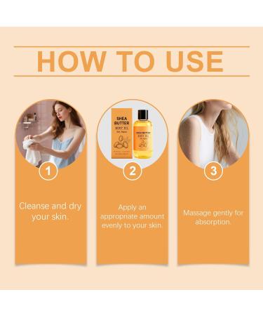 WRANBAO Body oil with shea butter moisturizing fragrance oil for intensive hydration moisturizing facial oil with almond oil and vitamin E light texture 2 pieces 2 pieces - Buy Online on GoSupps.com