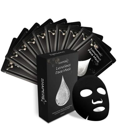 Shape28 Luxurious Face Mask For Men Skin Care Deep Cleansing Hydrating Face Mask Sheet 10 Sheets Minimize Pores Anti Aging Facial Mask 10 Count (Pack of 1)