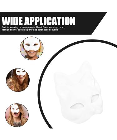 AOKWAWALIY 5pcs White Cat Masks | Blank DIY Halloween & Cosplay Half Face Masks | Perfect Masquerade Party Supplies - Buy Online on GoSupps.com