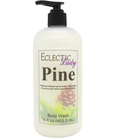 Eclectic Lady Liquid Pearl Body Wash - Pine Scent 3-in-1 Use For Bubble Bath Hand Soap & Body Wash Phthalate-Free Pine Fragrance Handcrafted in USA (16 oz) 16 Fl Oz (Pack of 1)