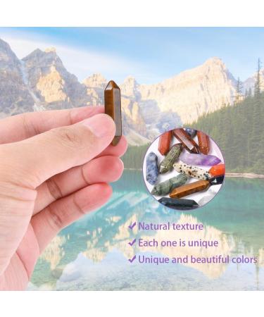 Buy Osdue 24-Piece Healing Crystal Set | Hexagonal Medicinal Stones | Reiki Meditation & Chakra Gemstones - Amethyst Tiger Eye Obsidian Rose Quartz | Natural & Colorful Double-Pointed Shapes for International Shipping - Buy Online on GoSupps.com