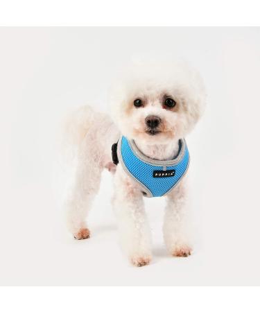 Puppia Soft Harness II - Comfortable Adjustable Sky Blue XL Dog Harness for Small & Medium Dogs - International Shipping Available - Buy Online on GoSupps.com