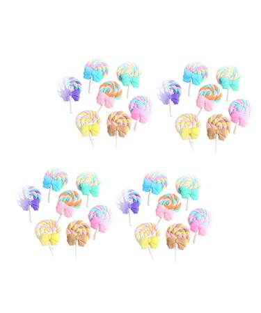 HOMSFOU 35pcs Charms Candy Gummy Charms Art Supplies Phone Case Accessories Resin Flatbacks Phone Case Patch Phone Case Ornament Lollipop Charms Phone Case with Charm Bow Tie Jewelry