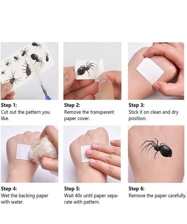 Peanuty 10 Sheet Scary Spider Temporary Tattoo Stickers - Halloween Spider Web Designs for Adults and Kids - Waterproof Body Art for Parties and Cosplay - Buy Online on GoSupps.com
