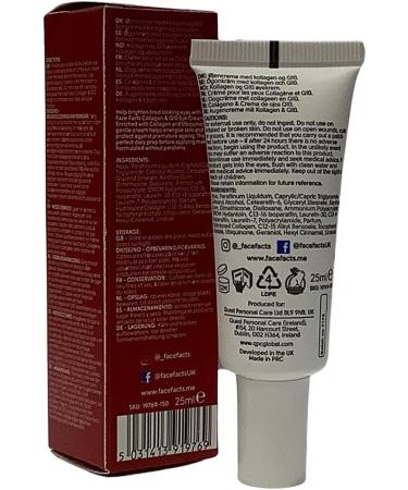 Face Facts Collagen & Q10 Eye Cream | Ubiquinone (Q10) + Vitamin E + Collagen | 25ml - Buy Online on GoSupps.com