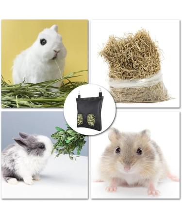 Rabbit Hay Feeder Bag Small Animal Hanging Feeder Sack Oxford Cloth Fabric Guinea Pig Hay Feeder for Rabbit Guinea Chinchilla Black - Buy Online on GoSupps.com