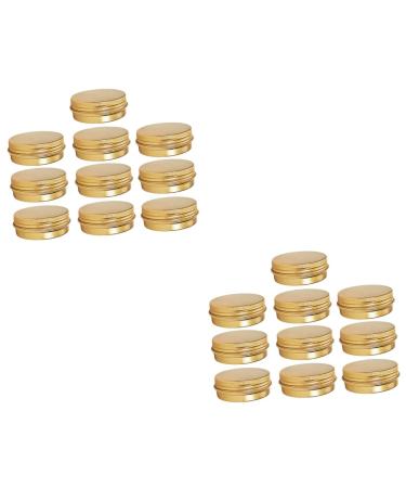 Housoutil 2 Sets 10 Pcs Gold Threaded Aluminum Box Containers Cosmetic Tins Aluminium Boxes Cream 5.2x2cmx2pcs Goldenx2pcs