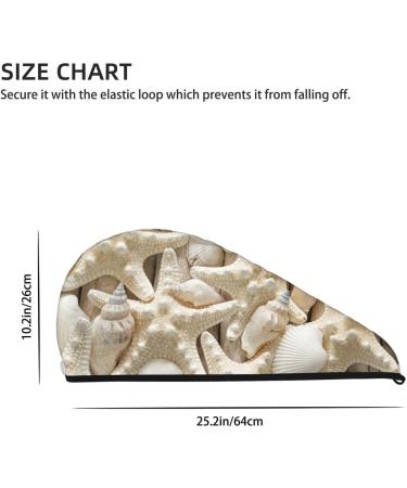 Starfish & Sea Shells Microfiber Hair Towel - Soft Super Absorbent Coral Velvet Wrap for Long Curly & Thick Hair - Buy Online on GoSupps.com