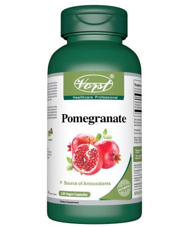 VORST Pomegranate Extract 3000mg Raw Equivalent 120 Vegan Capsules | Source of Antioxidants & Ellagic Acid | Nitric Oxide Supplement | Powder Pills | 1 Bottle 120 count (Pack of 1)
