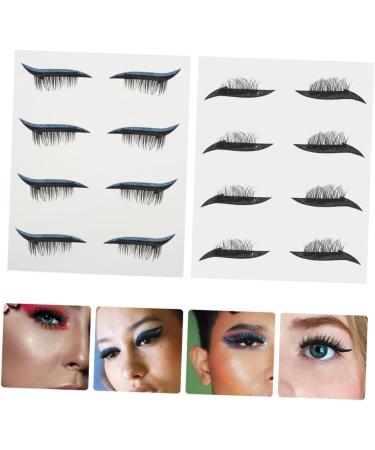 Balacoo 8 Pairs Glitter Eyeliner Women Eyeliner Decals Eye Line Strips Miss Chic Fake Eyelashes 1 count (Pack of 1) As Shown - Buy Online on GoSupps.com