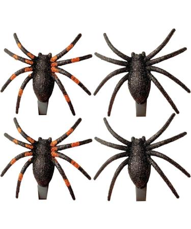 4pcs Spider Hair Clips Punk Spiders Shape Hair Barrettes Halloween Hairpin Gothic Spider Barrettes for Women Girls