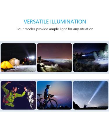 Caferria 1000 Lumens LED Tactical Flashlight | Rechargeable Handheld Torch for Outdoor Activities | Waterproof, Zoomable, 4 Modes - Buy Online on GoSupps.com