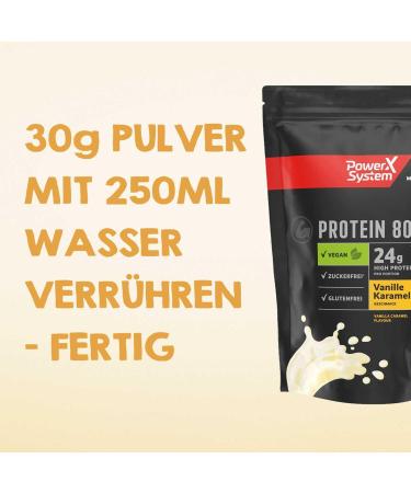 Protein 80 Vegan Protein Powder - Vanilla Caramel 300g | Plant-Based Protein Shake - Buy Online on GoSupps.com