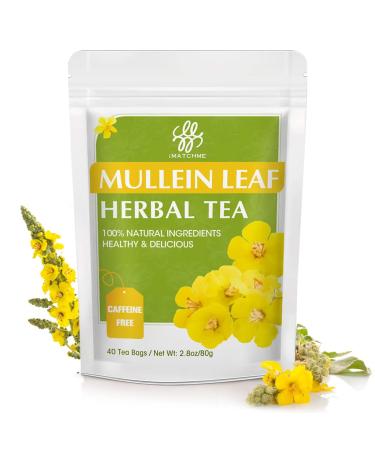 Mullein Leaf Tea - Respiratory and Lung Cleanse Herbal Tea, Caffeine Free, 40 Tea Bags Mullein tea 40 bags