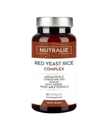 Red Rice Yeast - Monacolin K 2.9 mg BIO-Available + 30 mg Q10 + Vitamin C E B3 - Gluten and Lactose Free - 30 Vegetable Capsules Nutralie