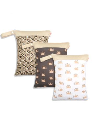 Daysskk 3 piece Wetbag kindergarten girl diaper bag wet bag waterproof with zipper laundry bag for daycare swimming travel 30 * 40 cm 3 piece pattern 6