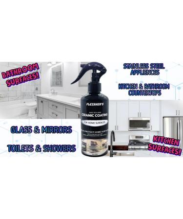 FLEISHER'S Ceramic Coating Spray - Hydrophobic Nano Technology for Kitchen & Bathroom | Shine & Protect Home Surfaces Repel Stains & Grime - Buy Online on GoSupps.com