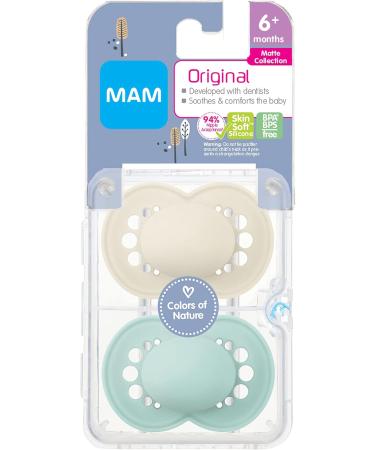 MAM Original Matte Pacifier (2 pack 1 Sterilizing Pacifier Case) Pacifiers 6 Plus Months Unisex Baby Pacifier Best Pacifiers for Breastfed Babies Sterilizing Storage Case - Buy Online on GoSupps.com