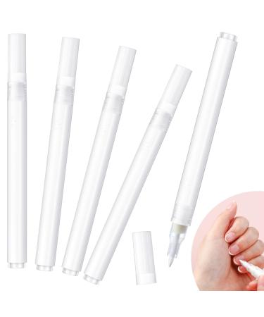 Blulu 4 Pcs French Manicure White Tip Pen 0.12 Ounce White Nail Polish Pen Nail Art Pen for Women DIY Pedicure Traditional Nails Art