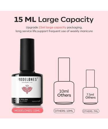 Modelones Jelly Gel Nail Polish 15ML Jelly Pink Translucent Sheer Nude Colors Neutral Skin Tone Gel Polish Milky Clear Ice Pink Soak off UV LED Cured at Home Salon DIY French Manicure Nails Art Jelly Neutral Pink - Buy Online on GoSupps.com