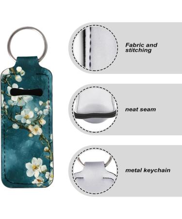 JooMeryer Van Gogh Oil Painting Chapstick Holder - Portable Lip Balm Sleeve Pouch Keychain for Women - Teal Flower Design - ONESIZE - Buy Online on GoSupps.com