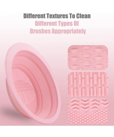 Foldable Silicone Makeup Brush Cleaning Mat - Easy Clean Pink Brush Cleaner Tool - Buy Online on GoSupps.com