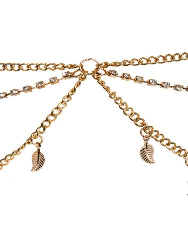 Frcolor 2 Pieces Bohemian Rhinestone Head Chain & Tassel Hairband for Weddings | Elegant Leaf Headpiece for Brides - Buy Online on GoSupps.com