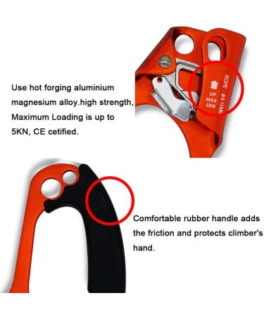 CroSight Hand Ascender for Rock Climbing & Rappelling (Left Hand) - CE Certified | 8-13MM Rope, 5KN Load | Arborist Gear - Buy Online on GoSupps.com