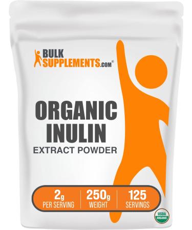 BulkSupplements.com Organic Inulin Extract Powder - Fiber Supplement Herbal Supplement - Inulin Powder Organic Gluten Free - 2g per Serving 250g (8.8 oz) (Pack of 1) 8.8 Ounce (Pack of 1)