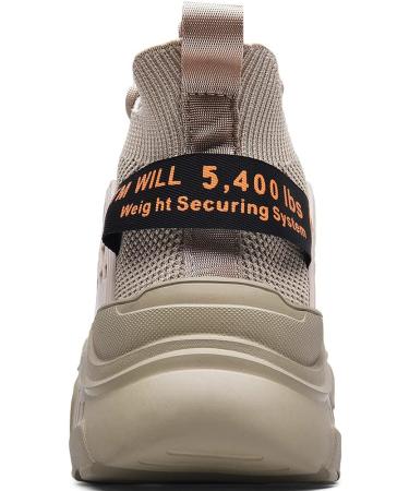 Xidiso Men's Running Shoes - Breathable Lightweight Sneakers for Fitness & Hiking Casual Comfort (Size 39 EU - Beige) - Buy Online on GoSupps.com