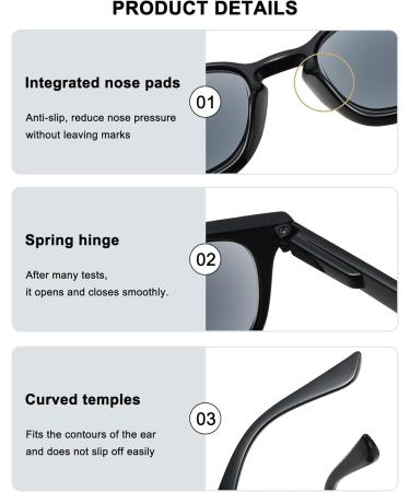 Abetos Reading Glasses with Sun Protection | Tinted Sunglasses for Men & Women | Blue Light Filter & Spring Hinges | Black 1.5x Reading Aid - Buy Online on GoSupps.com