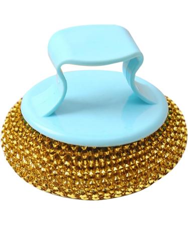 Pots Metal Sponges Easy to Use Durable Practical Stainless Steel Wire Ball with Handle for Kitchen (Gold) - Buy Online on GoSupps.com