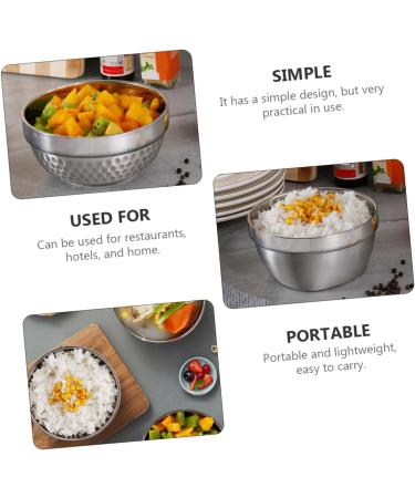 Zerodeko 2pcs Bowl Serving Kids Cutlery Baking Sauce Container Dessert Dish Stainless Steel Child Tableware 12X12X6CMx2pcs Silverx2pcs - Buy Online on GoSupps.com