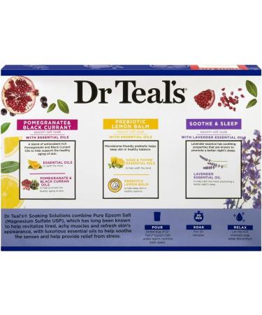 Pure Epsom Salt Soak Gift Set Trio - Lavender Lemon Balm & Pomegranate with Bonus Sugar Scrub - 4 Pieces | International Shipping Available - Buy Online on GoSupps.com