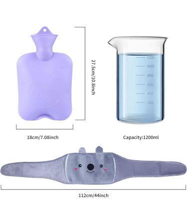 Winter Hot Water Bottle with Plush Waist Cover - Grey - Buy Online on GoSupps.com