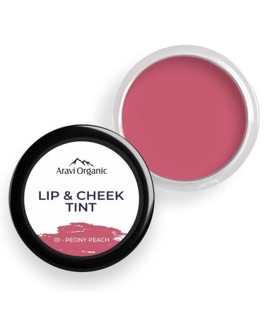 Everyday Lip Cheek and Eye Tint Balm for Women | Lip Tint - Peony Peach | Long Lasting Vegan with Vitamin E Oil 25Gram 0.88Ounce.