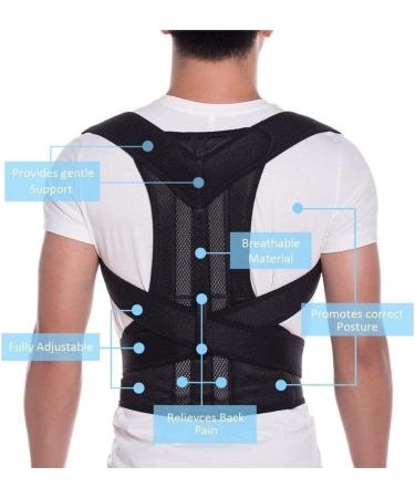 Back Support Back Brace Lumbar Support Back Support Posture Corrector Full Back Support Belt Brace Trainer Shoulder Back Support Belt(Black X-Large) X-Large Black - Buy Online on GoSupps.com