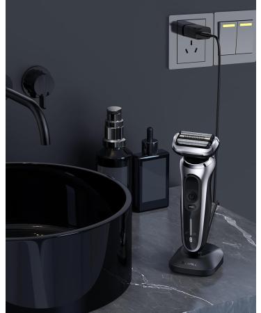 Yinke Type C Charging Station for Braun Series 3 5 6 7 9 XT5 Electric Shaver | 1m USB C Cable | Store & Charge Your Razors (3.5V/12V) - Buy Online on GoSupps.com