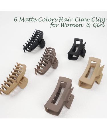 Midodo 6-Piece Large Hair Clips for Women - Slide-Resistant Claw Hair Clips - Matte Finish - Perfect for Thick Hair - Buy Online on GoSupps.com