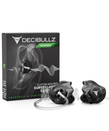 Decibullz - Custom Molded Security Radio Adapters, Thermo-Fit Earpieces Designed for Clear Acoustic Tube Radios (Awareness)